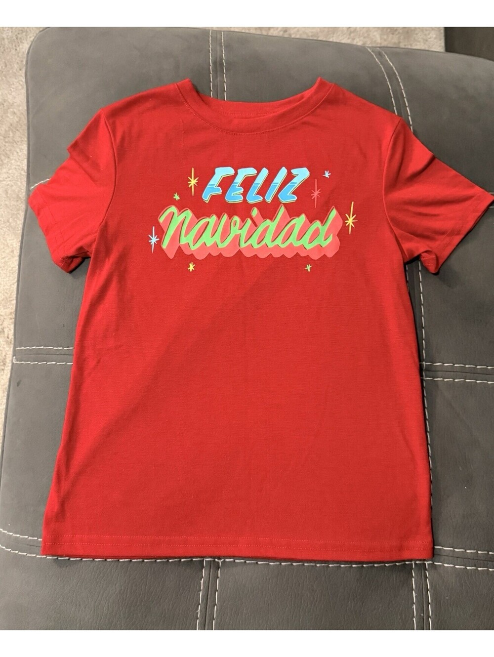 WonderShop Target Kids Size 10 Feliz Navidad Christmas Pajama Sleep Top Red